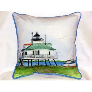 Betsy Drake Hooper Straight Lighthouse Pillow- Indoor/Outdoor