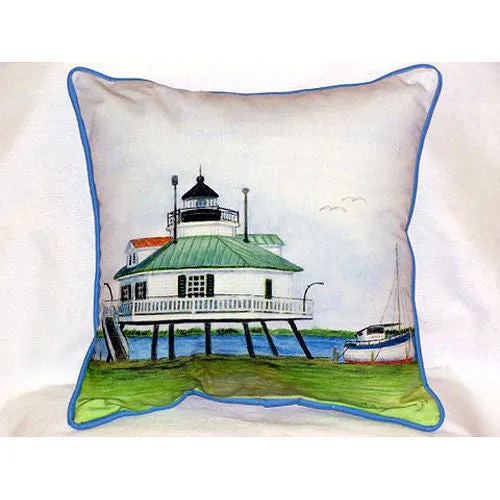Betsy Drake Hooper Straight Lighthouse Pillow- Indoor/Outdoor