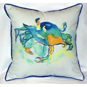 Betsy Drake Orange Crab Pillow- Indoor/Outdoor