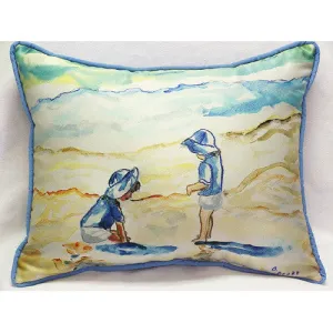 Betsy Drake Twins in Blue Pillow- Indoor/Outdoor