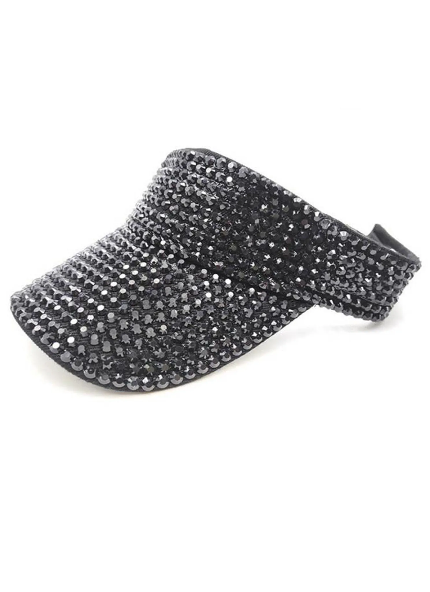Black Rhinestone Visor