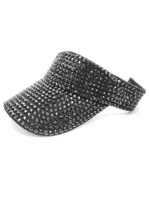 Black Rhinestone Visor