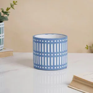 Blue Modern Geometric Plant Pot