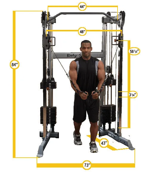 Body Solid Compact Functional Trainer - GDCC210 - Upto Dual 330 lb. Stacks