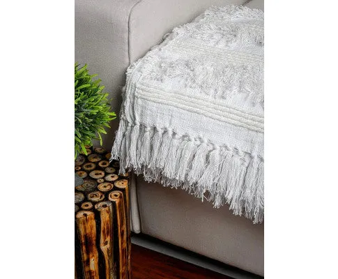 Bohemian White Throw blanket handwoven throw sofa throw Moroccan blanket throw navy blanket sofa boho decor mothers day gift