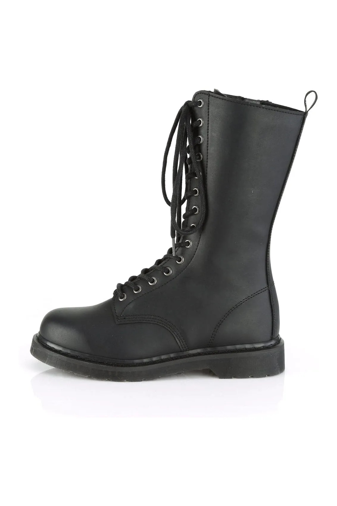 BOLT-300 Black Vegan Leather Knee Boot