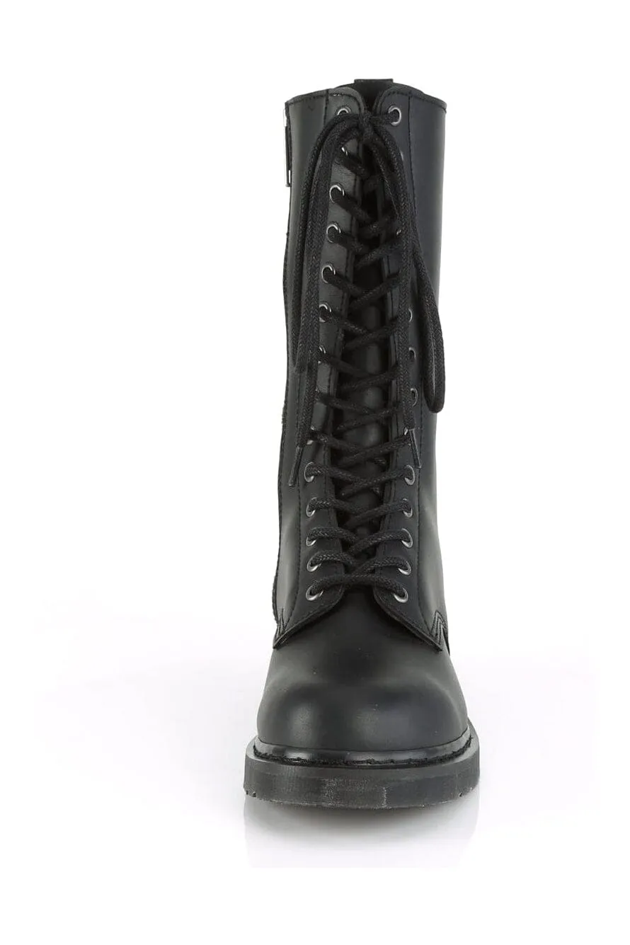 BOLT-300 Black Vegan Leather Knee Boot