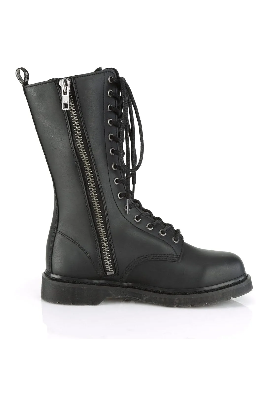 BOLT-300 Black Vegan Leather Knee Boot