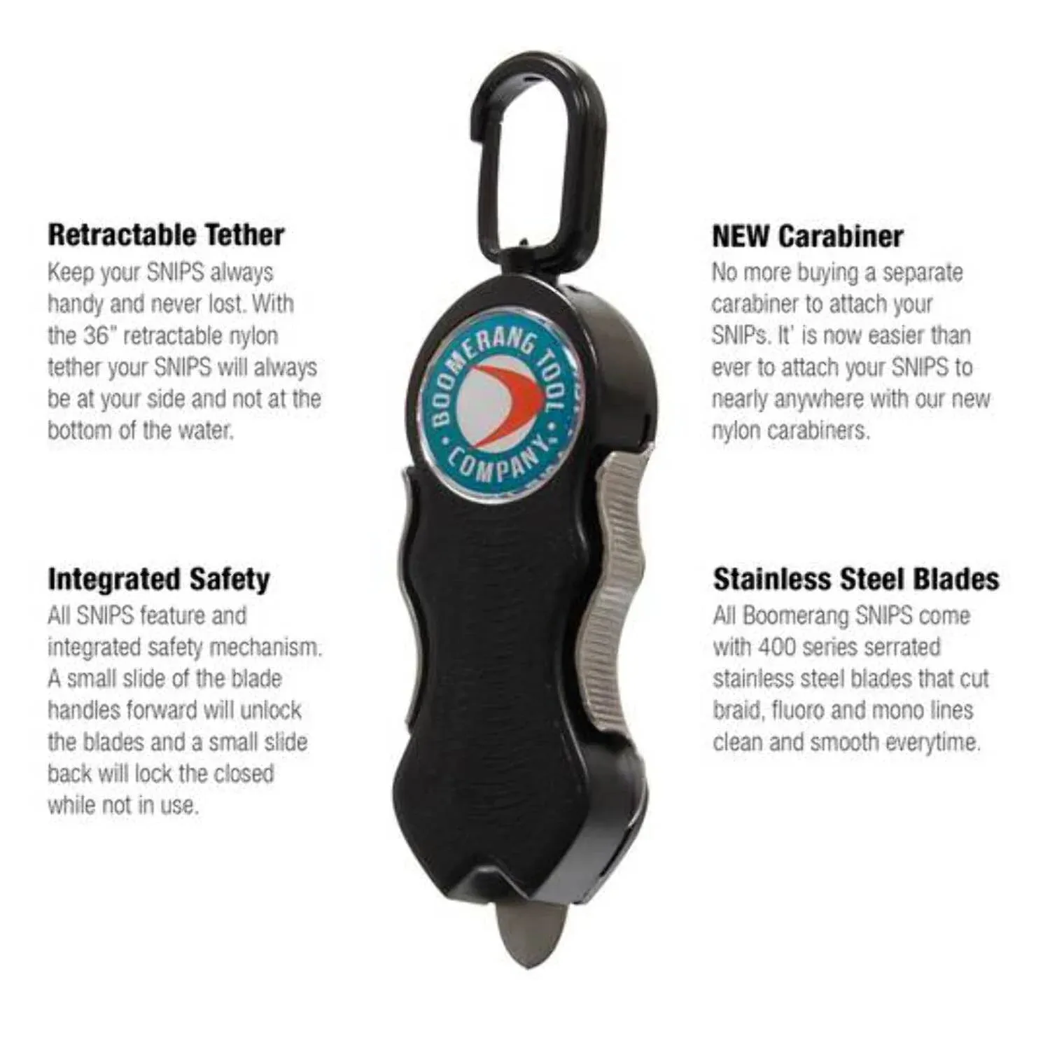 Boomerang Tool SNIP Basic Fishing Line Cutter, Black