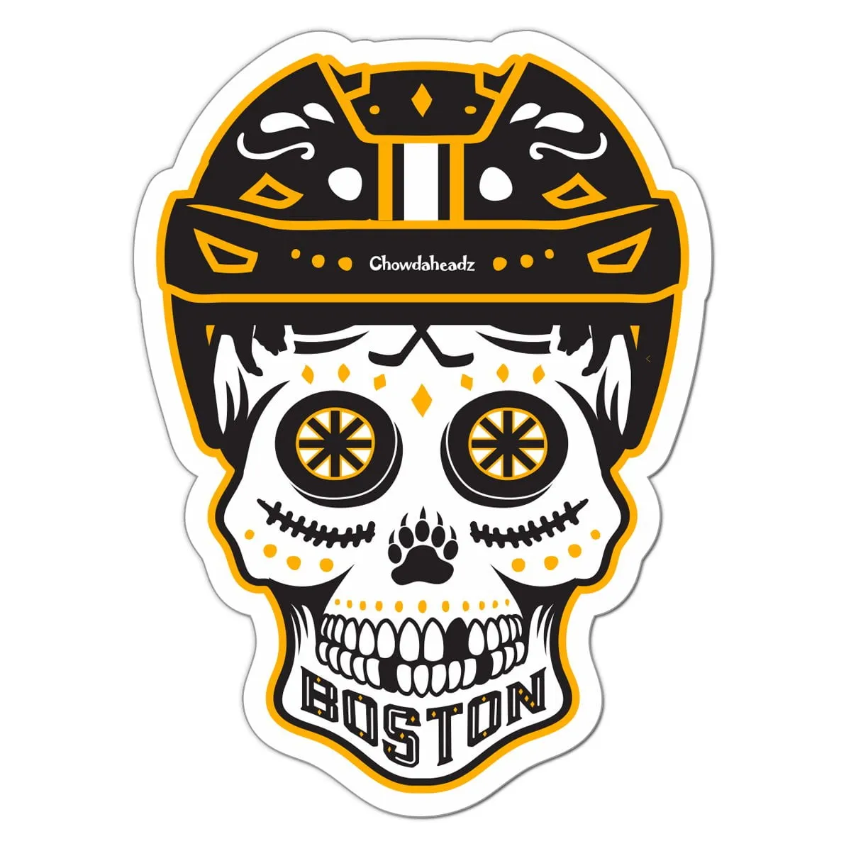Boston Black & Gold Dead Head Sticker