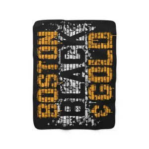 Boston Black & Gold Graffiti Sherpa Fleece Blanket