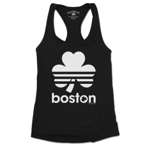 Boston Shamrock Retro Ladies Tank Top