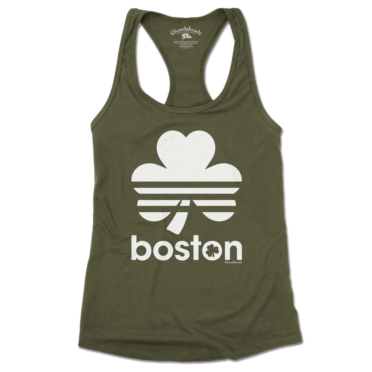 Boston Shamrock Retro Ladies Tank Top