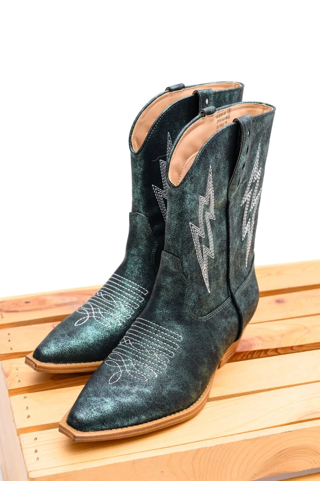 Bowie Metallic Boot in Teal