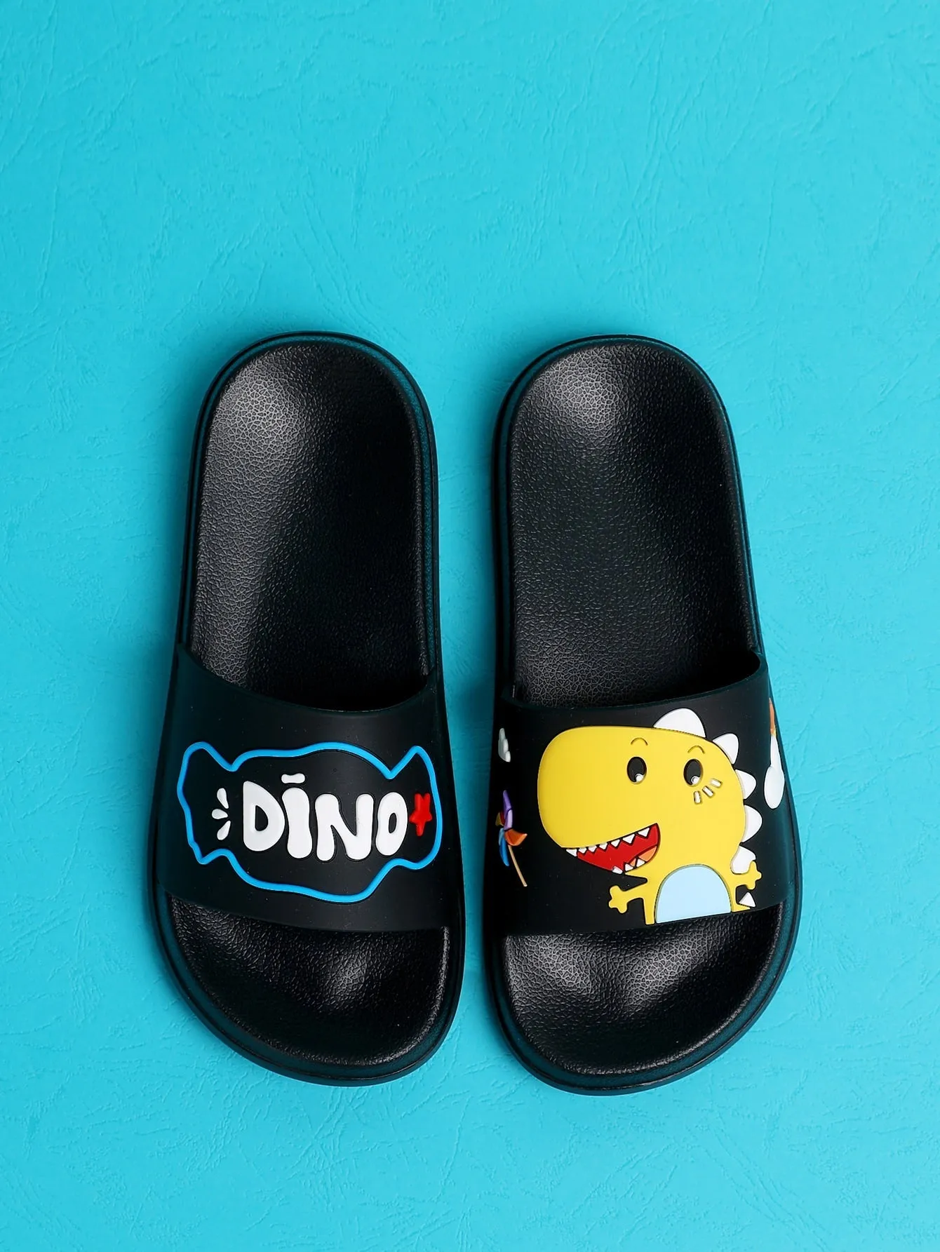 Boys Dinosaur & Letter Graphic Slippers- FDs