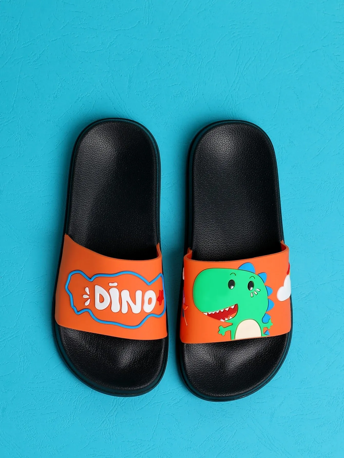 Boys Dinosaur & Letter Graphic Slippers- FDs