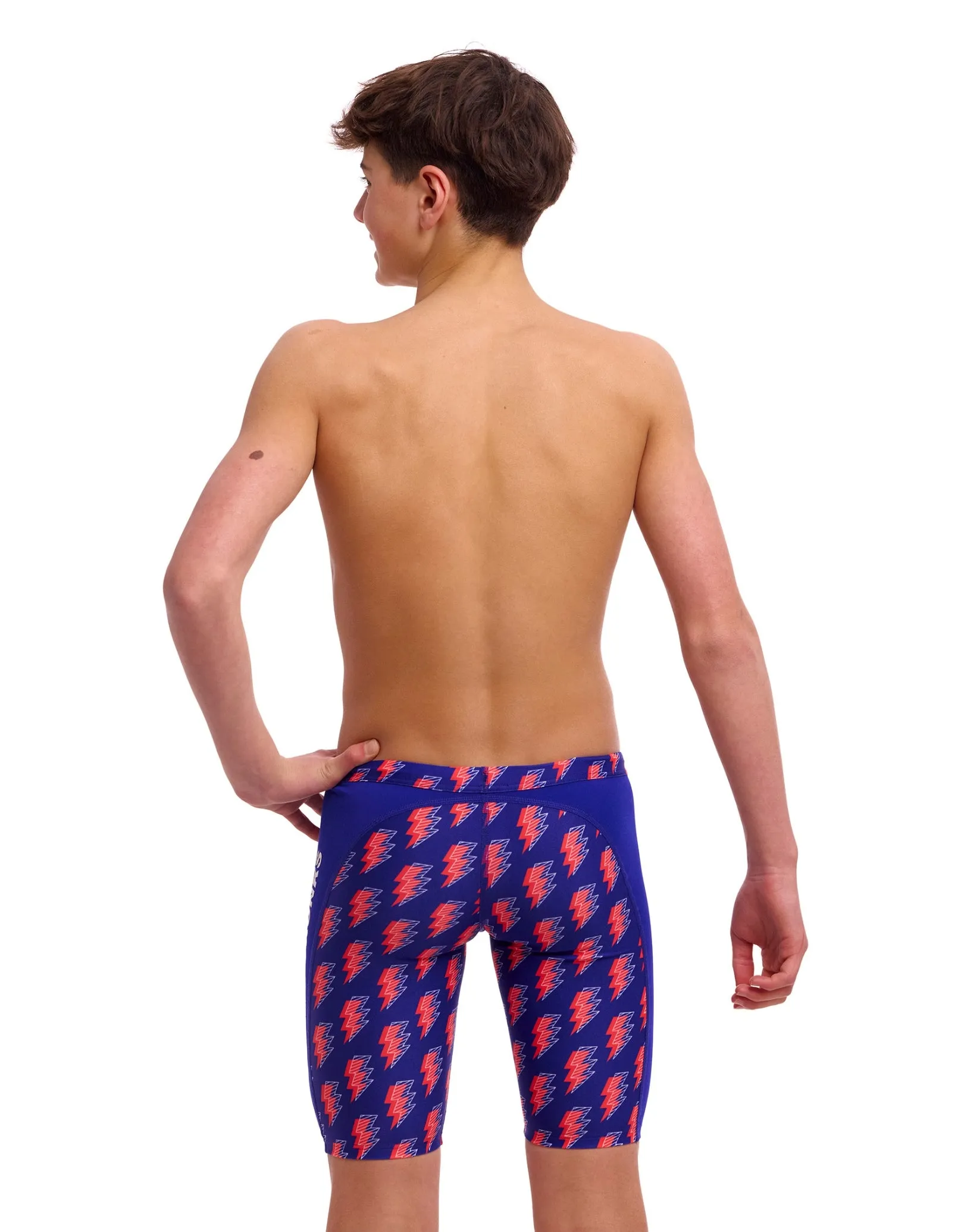 Boys Flash Swim Training Jammer - Blue/Red
