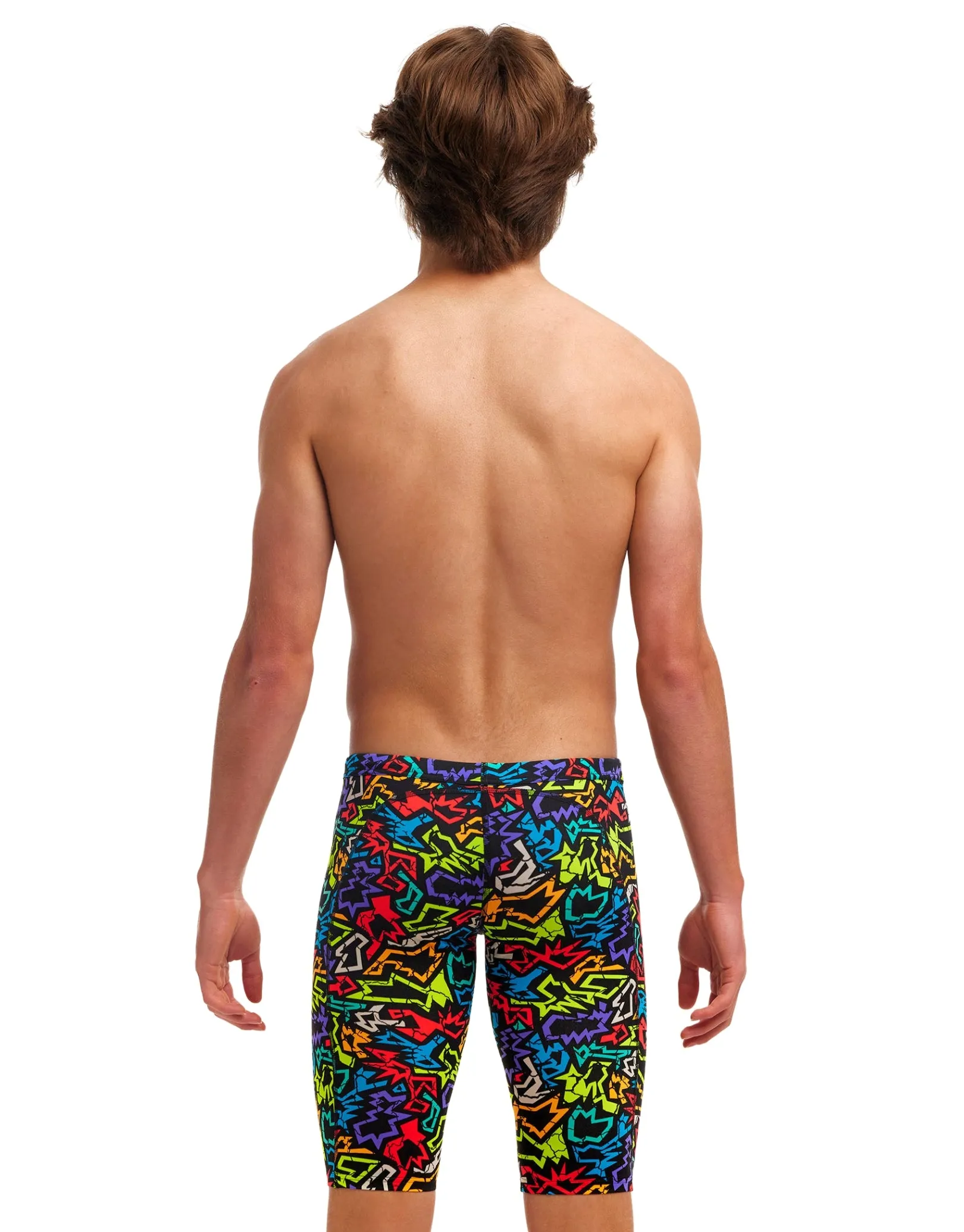 Boys Funk Me Training Swim Jammer - Black/Multi
