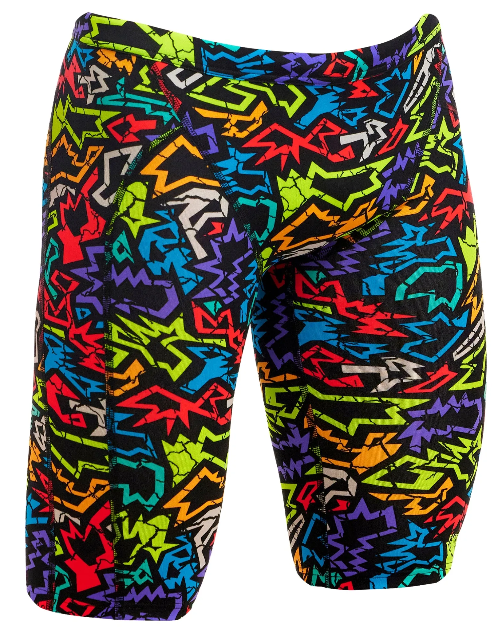 Boys Funk Me Training Swim Jammer - Black/Multi