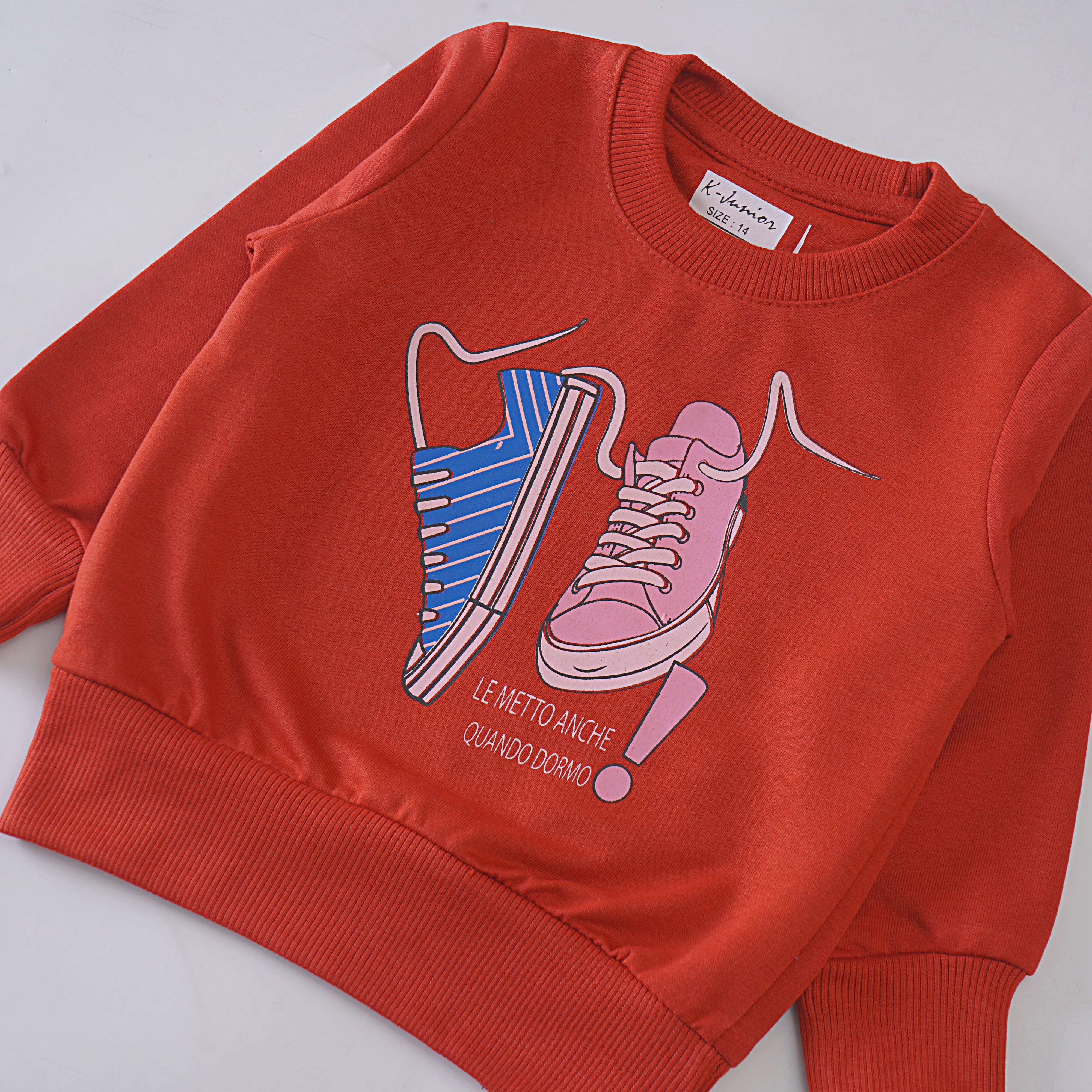 Boys Printed Full Sleeve Sweat T-Shirt (Shoes)