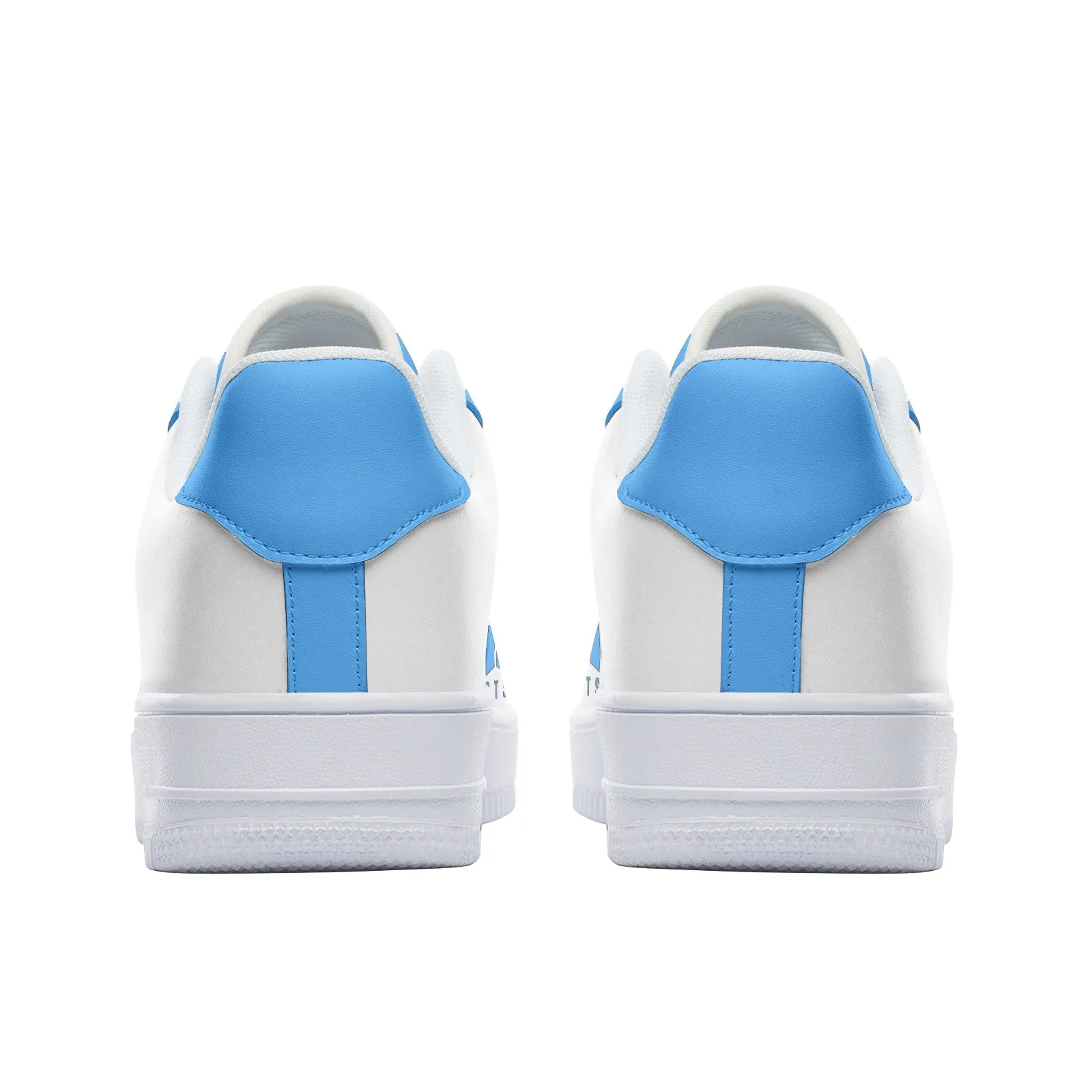 BTS Logo Unisex Low Top Leather Sneakers Light Blue