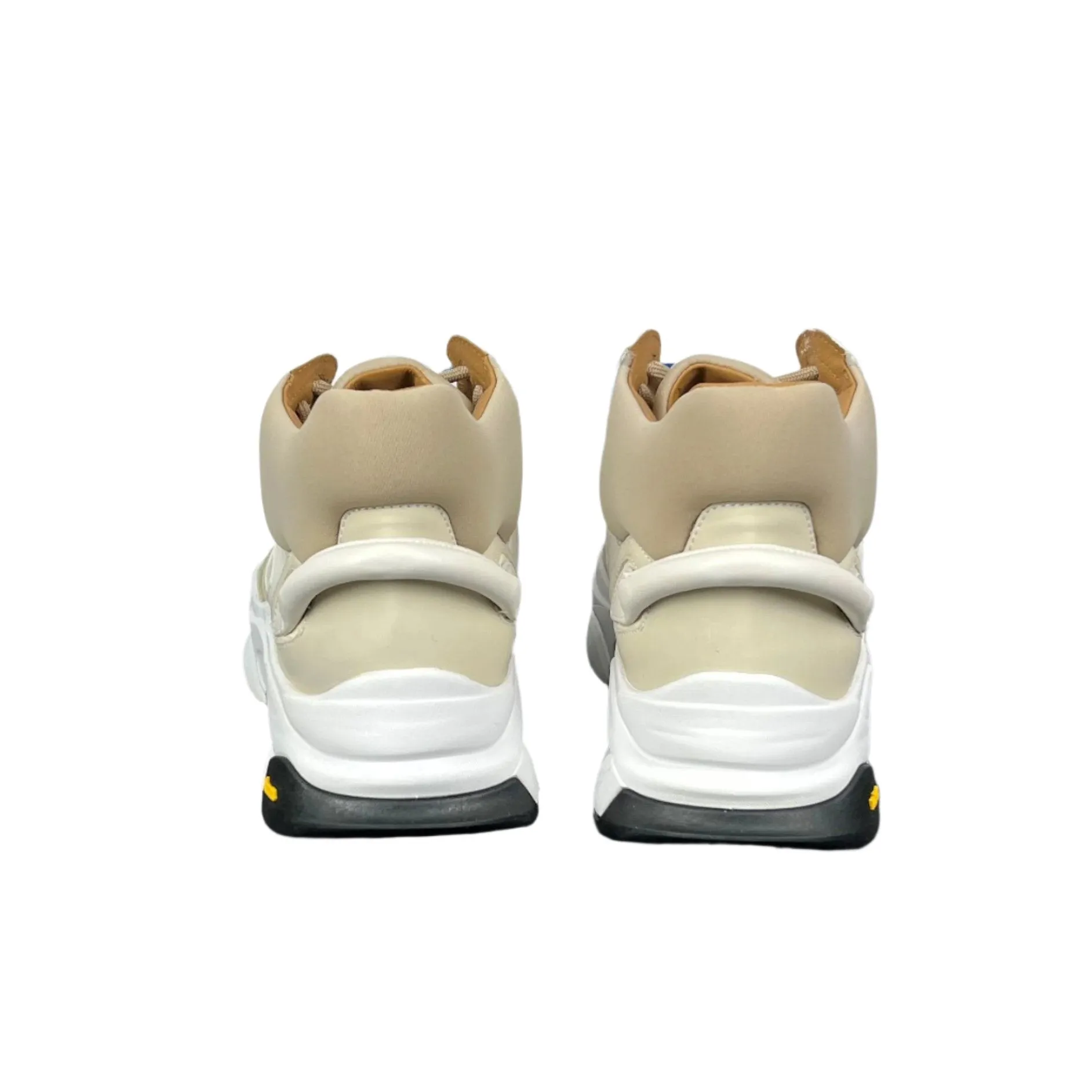 Buscemi Mens Veloce Mix Materials Off White Leather Sneakers