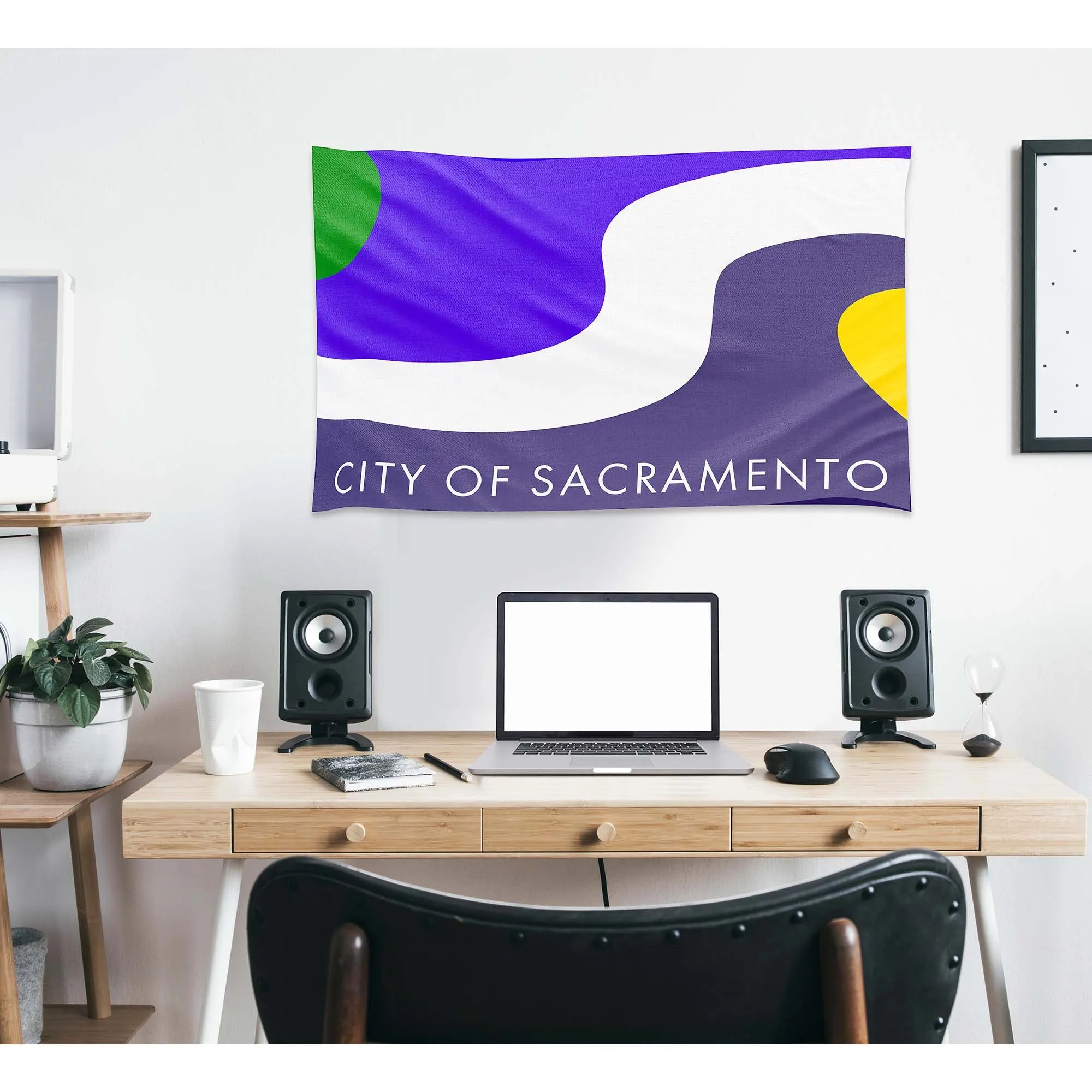 California State Sacramento County Cities USA United States of America Flag Banner