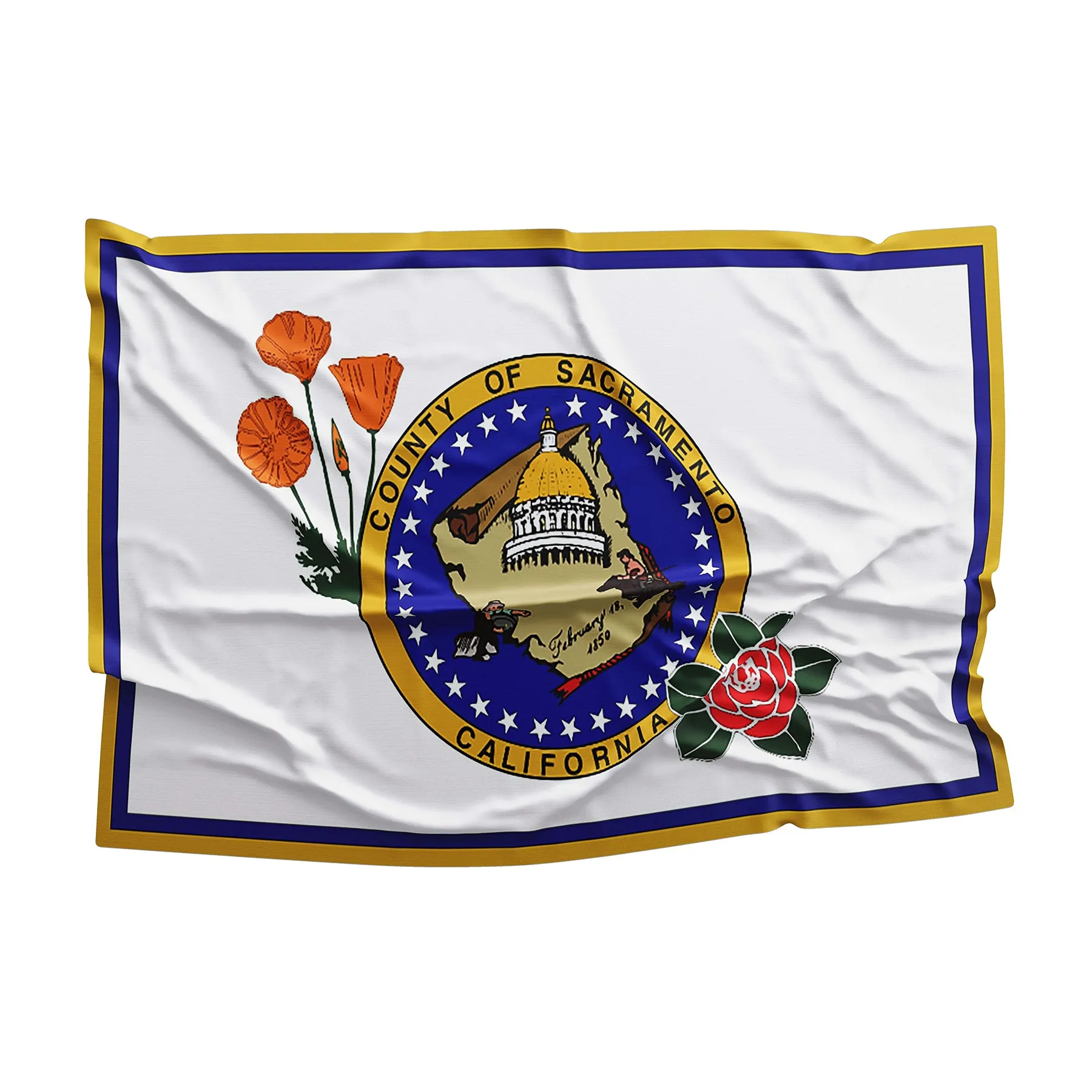 California State Sacramento County Cities USA United States of America Flag Banner