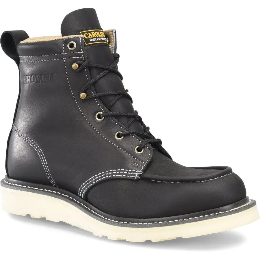 Carolina Men's Wedge Amp Mx 6" Moc Toe Casual Work Boot -Black- CA7064