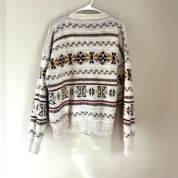 Carriage Court Icelandic Native Design Wool Acrylic Blend Sweater Cardigan sz 14