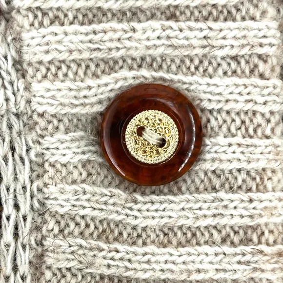 Carriage Court Icelandic Native Design Wool Acrylic Blend Sweater Cardigan sz 14