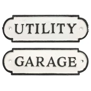 Cast Iron Garage / Utility Signs (Case of 24)
