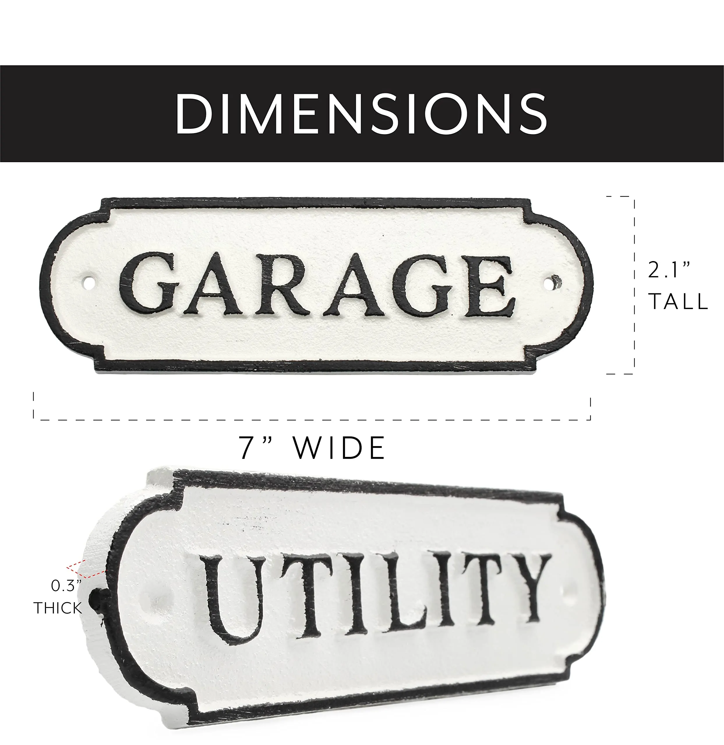 Cast Iron Garage / Utility Signs (Case of 24)