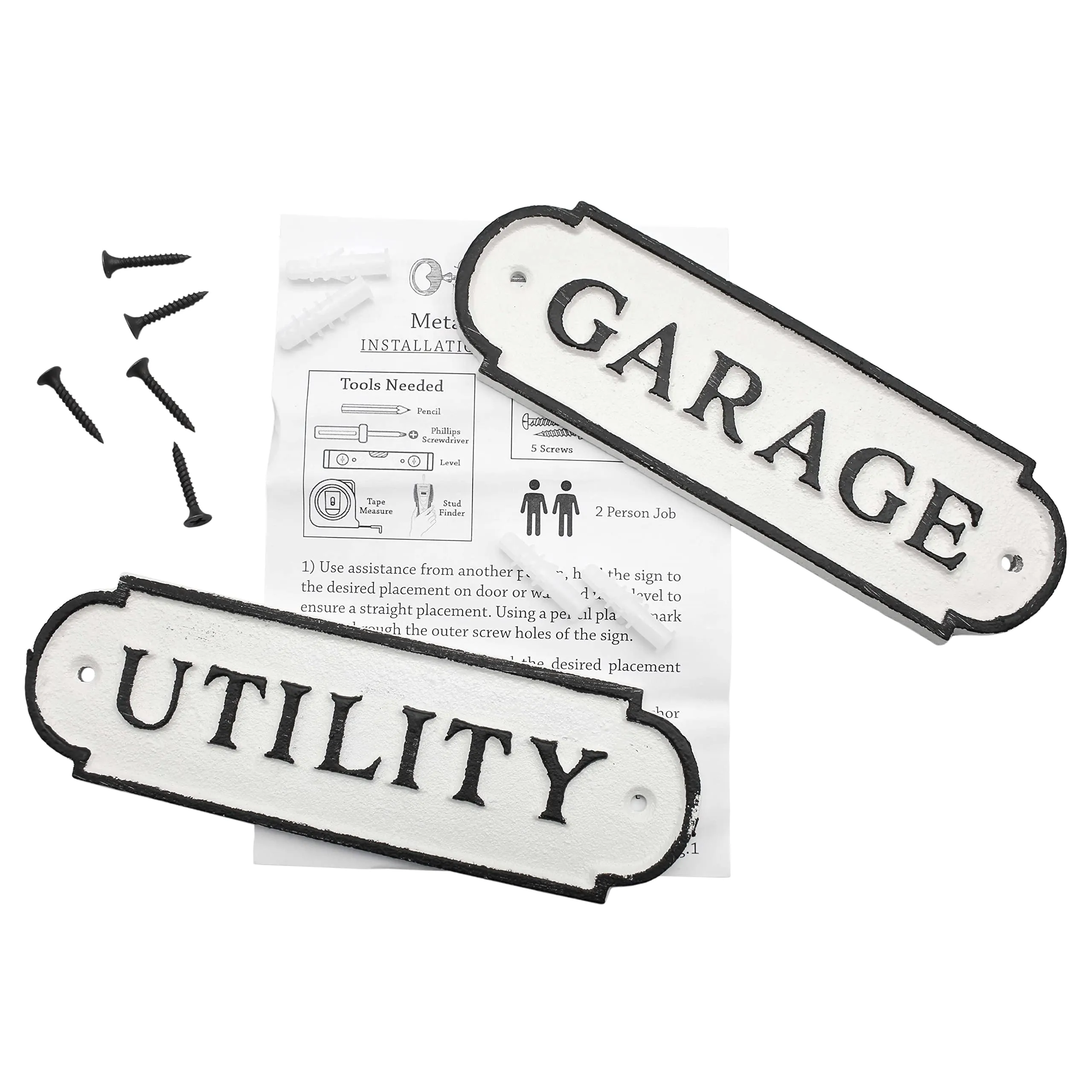 Cast Iron Garage / Utility Signs (Case of 24)