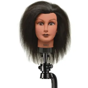 Celebrity - Yolanda ll Head Locking Manikin - Level 2 Dark Brown 100% Yak Animal Hair 21" Length - Closely Mimics Thick Human Hair