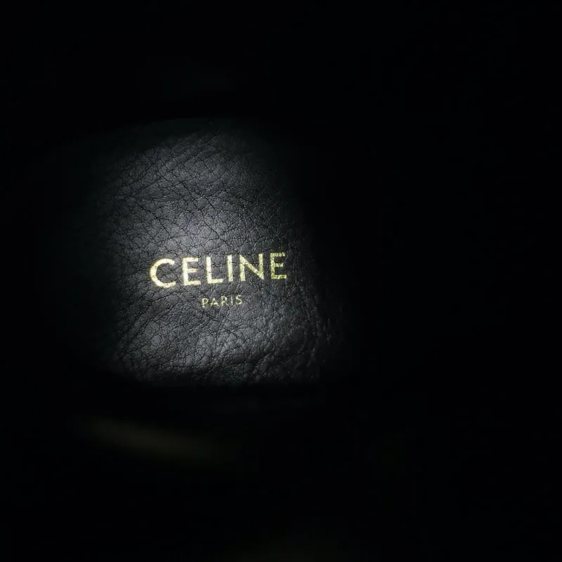 Celine Jodhpur Boots Black Leather Size 39 Mid-Heel Ankle Boots NEW