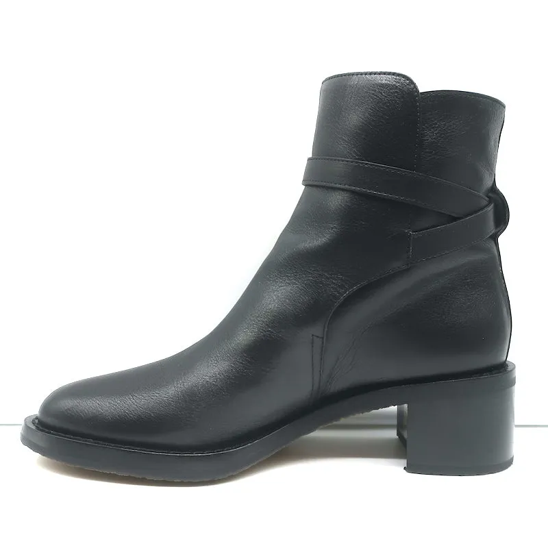 Celine Jodhpur Boots Black Leather Size 39 Mid-Heel Ankle Boots NEW