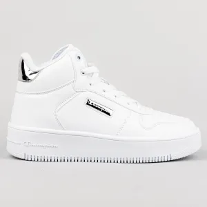 Champion Mid Cut Shoe Rebound Platform Mid Metal White