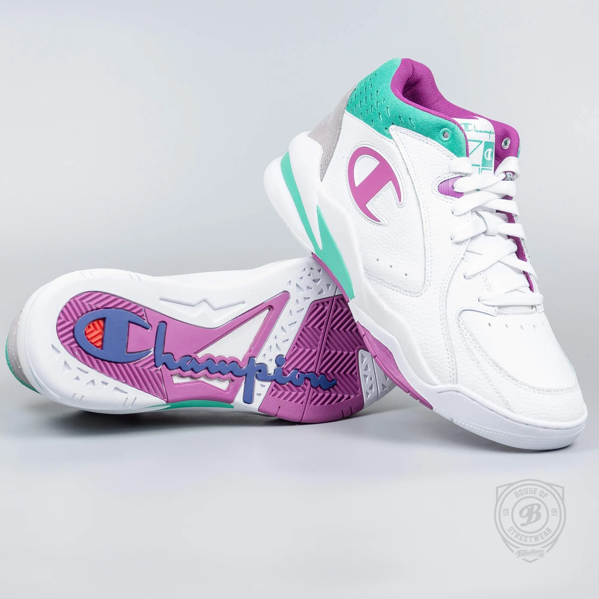 Champion Mid Cut Shoe Zone Mid Wht/Grn/Wht/Vol