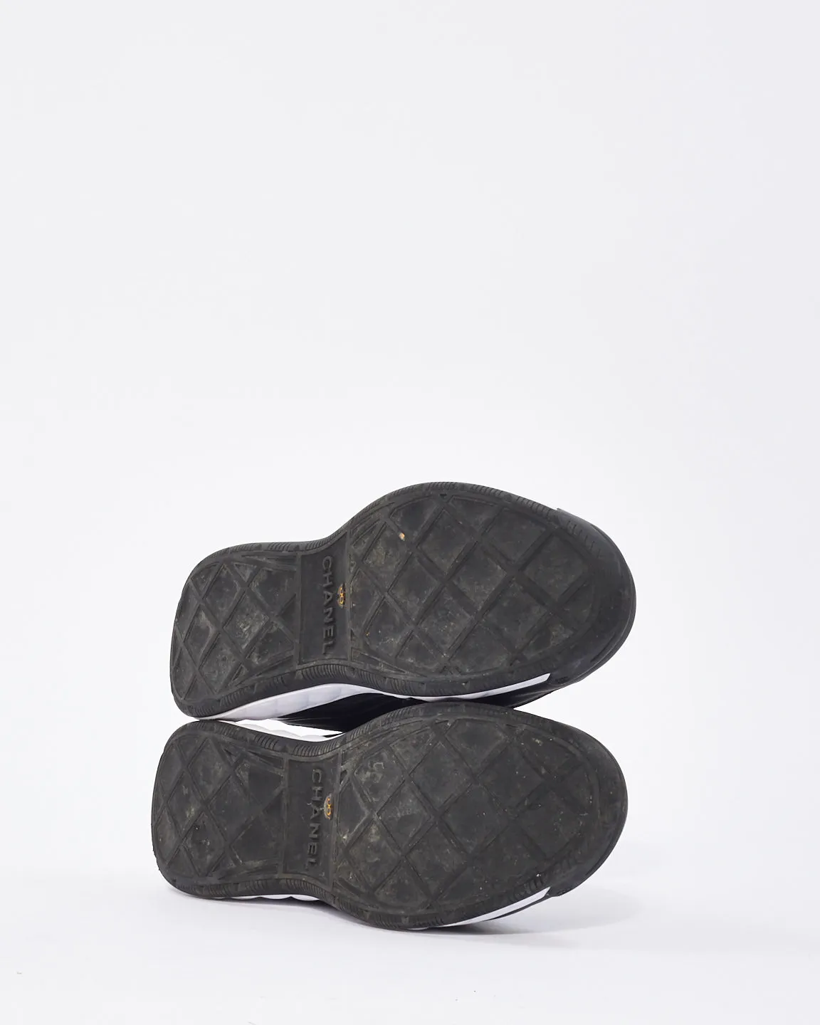 Chanel Black Nylon & Suede Low Top Sneakers - 38