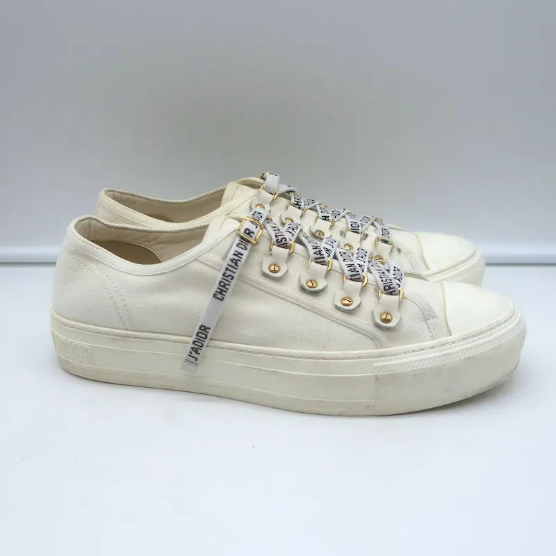 Christian Dior Walk'n'Dior Low Top Sneakers Cream Cotton Canvas Size 38