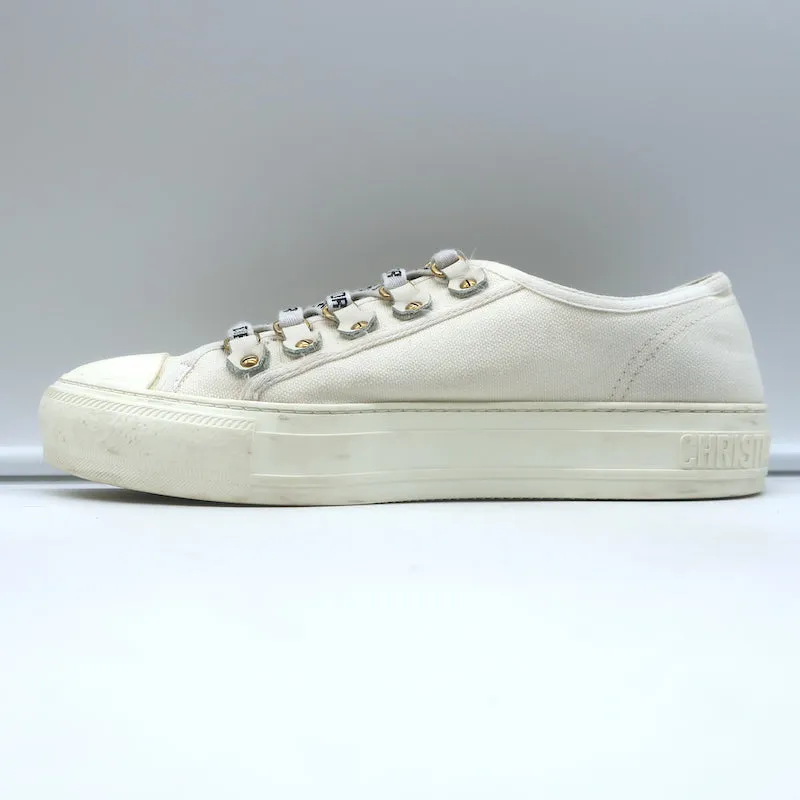 Christian Dior Walk'n'Dior Low Top Sneakers Cream Cotton Canvas Size 38