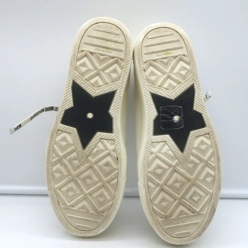 Christian Dior Walk'n'Dior Low Top Sneakers Cream Cotton Canvas Size 38