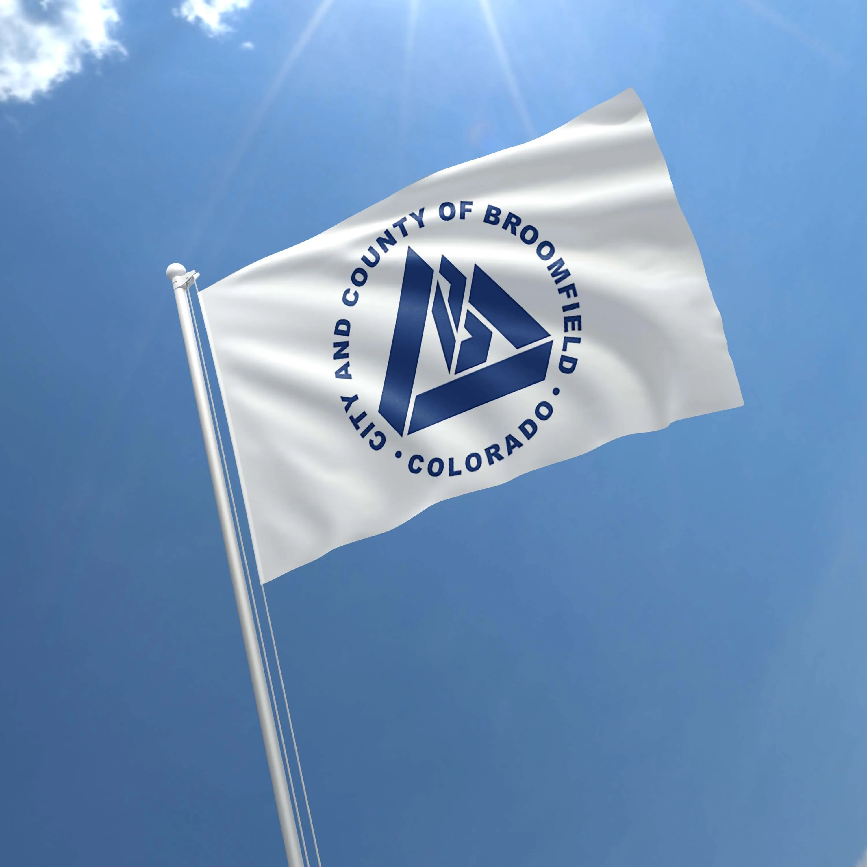 City and County Broomfield Colorado State USA United States of America Flag Banner