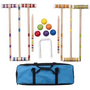 Complete Croquet Set with Carrying Case - Multicolor 3" Ball Boys