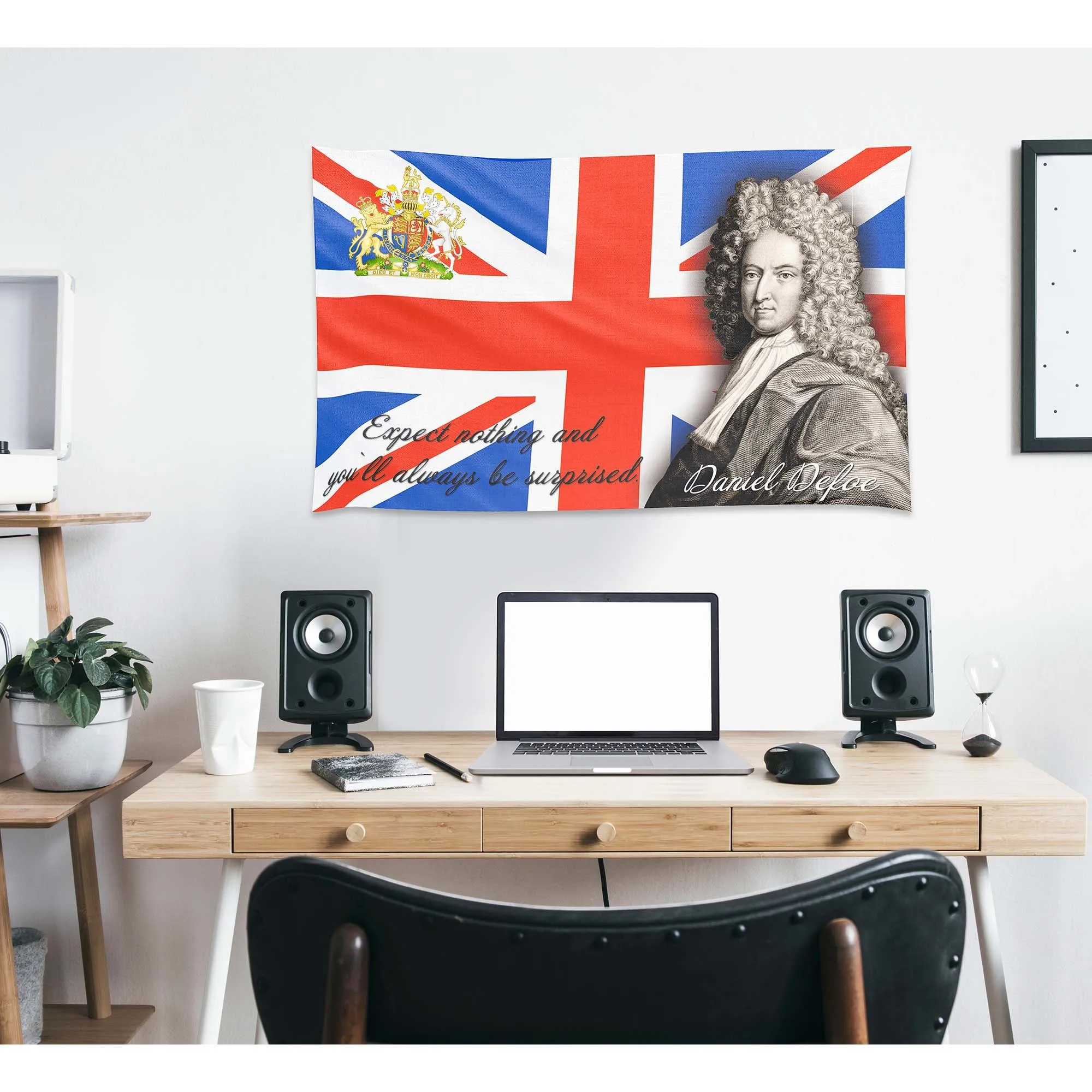 Daniel Defoe English Writer Flag Banner