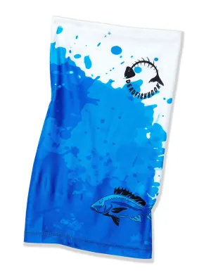 Dead Fish Hook Blue and White Fish Neck Gaiter