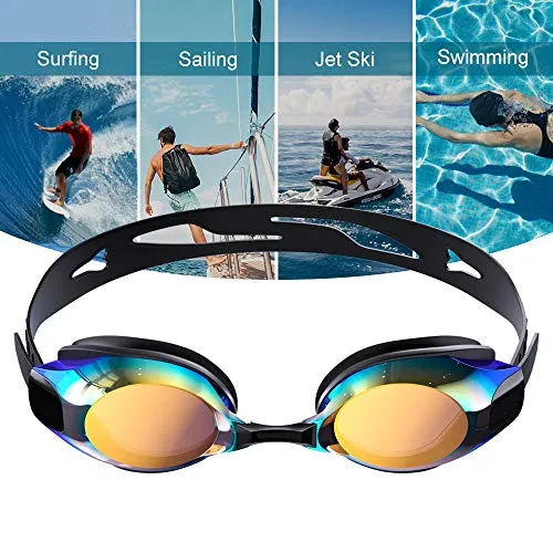 DEFUNX Shortsighted Swimming Goggles,UV Protection Swim Goggles with Prescription Lenses Leak-Proof Anti-Fog Myopia Goggles