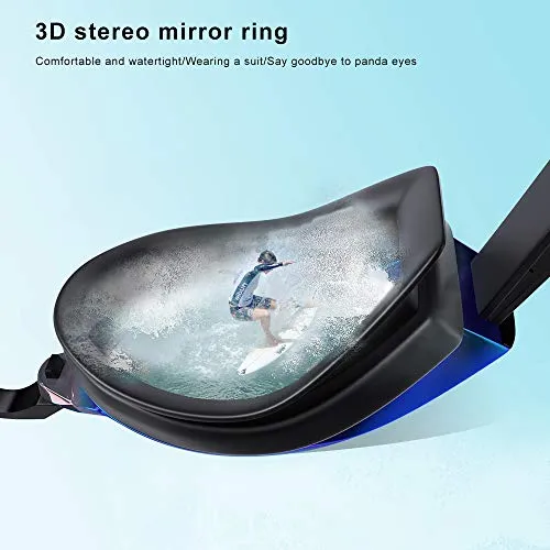 DEFUNX Shortsighted Swimming Goggles,UV Protection Swim Goggles with Prescription Lenses Leak-Proof Anti-Fog Myopia Goggles