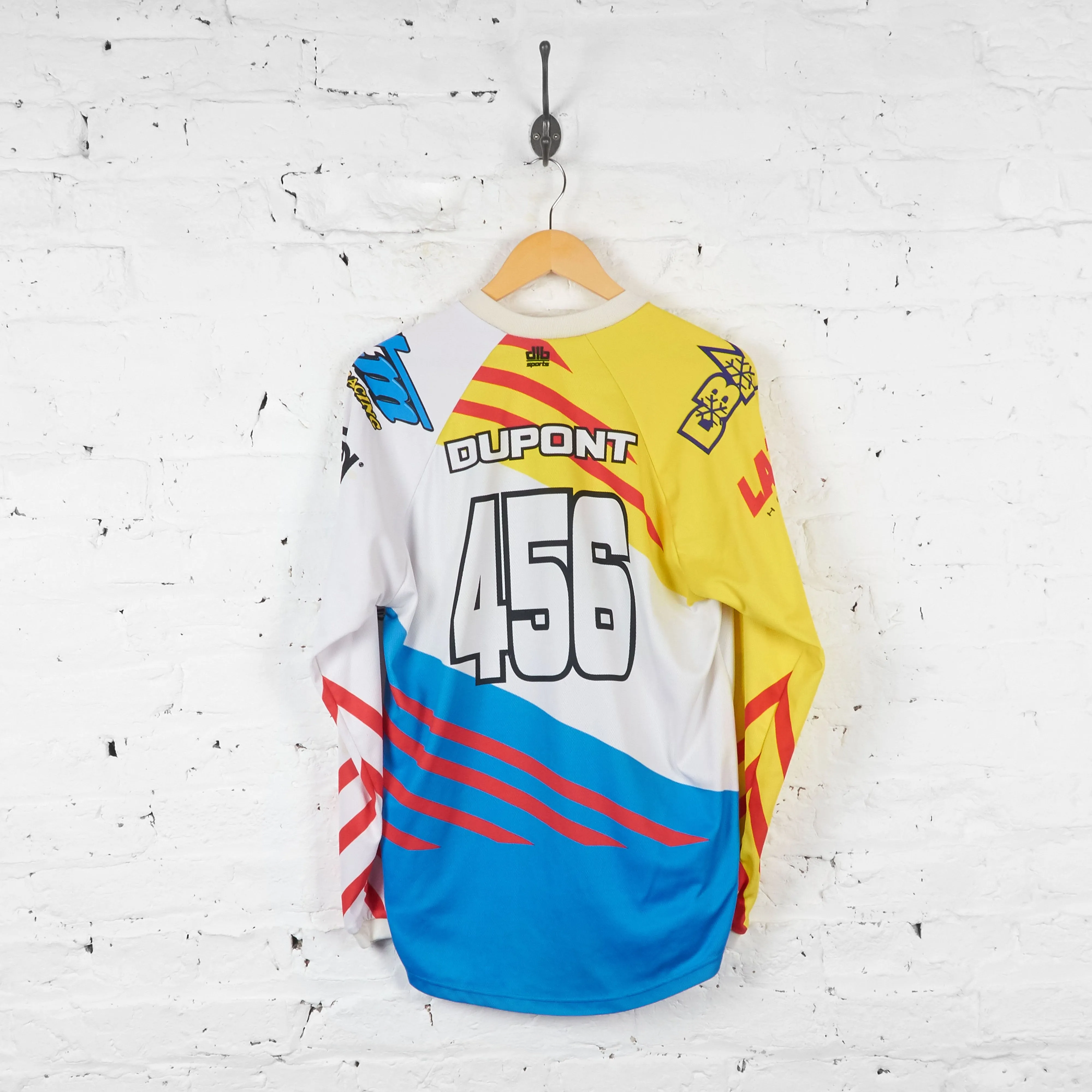 Delpi Moto Racing DMR Shirt - White/Yellow/Blue - M